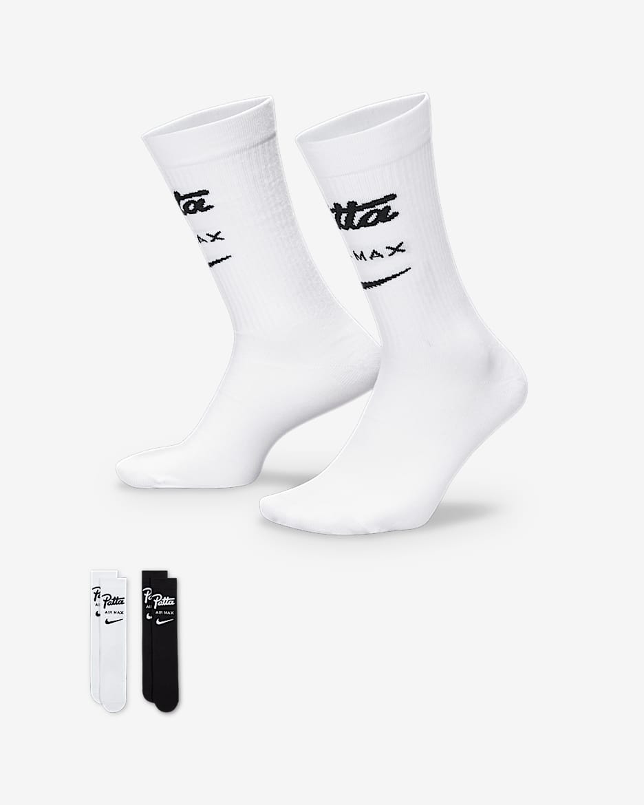 ナイキ x パタ クルーソックス ブラック/ホワイト\" HM8339-900 Nike Nike x Patta Crew Socks (2 Pairs) MULTI HM8339-900